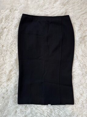 Vintage Miu Miu black virgin wool pencil skirt trumpet flare size 40/8/medium